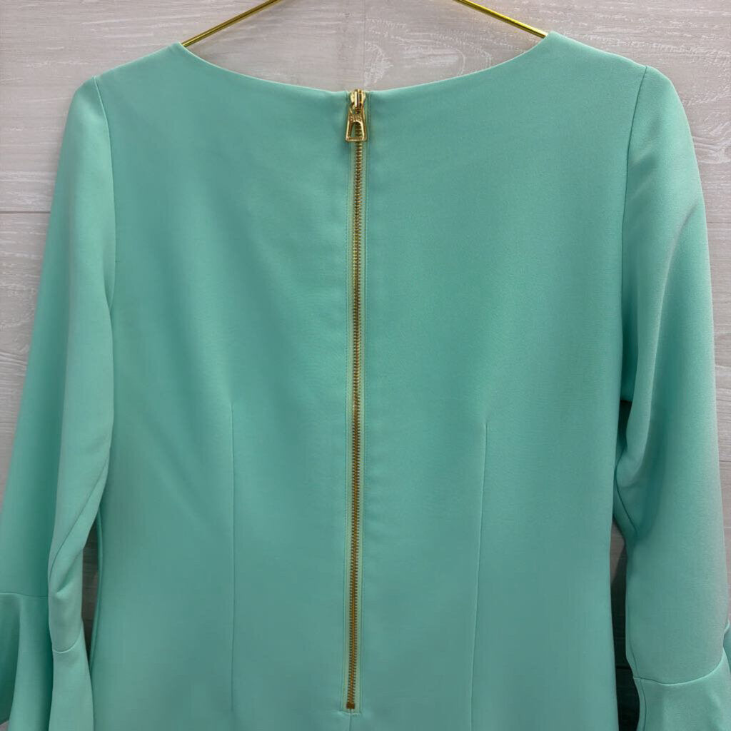 Sail to Sable Mint Long Sleeve Ruffle Trim Dress 6