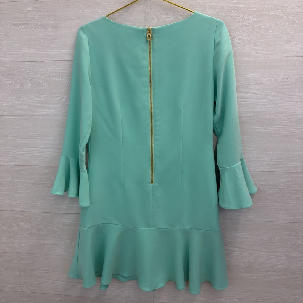 Sail to Sable Mint Long Sleeve Ruffle Trim Dress 6