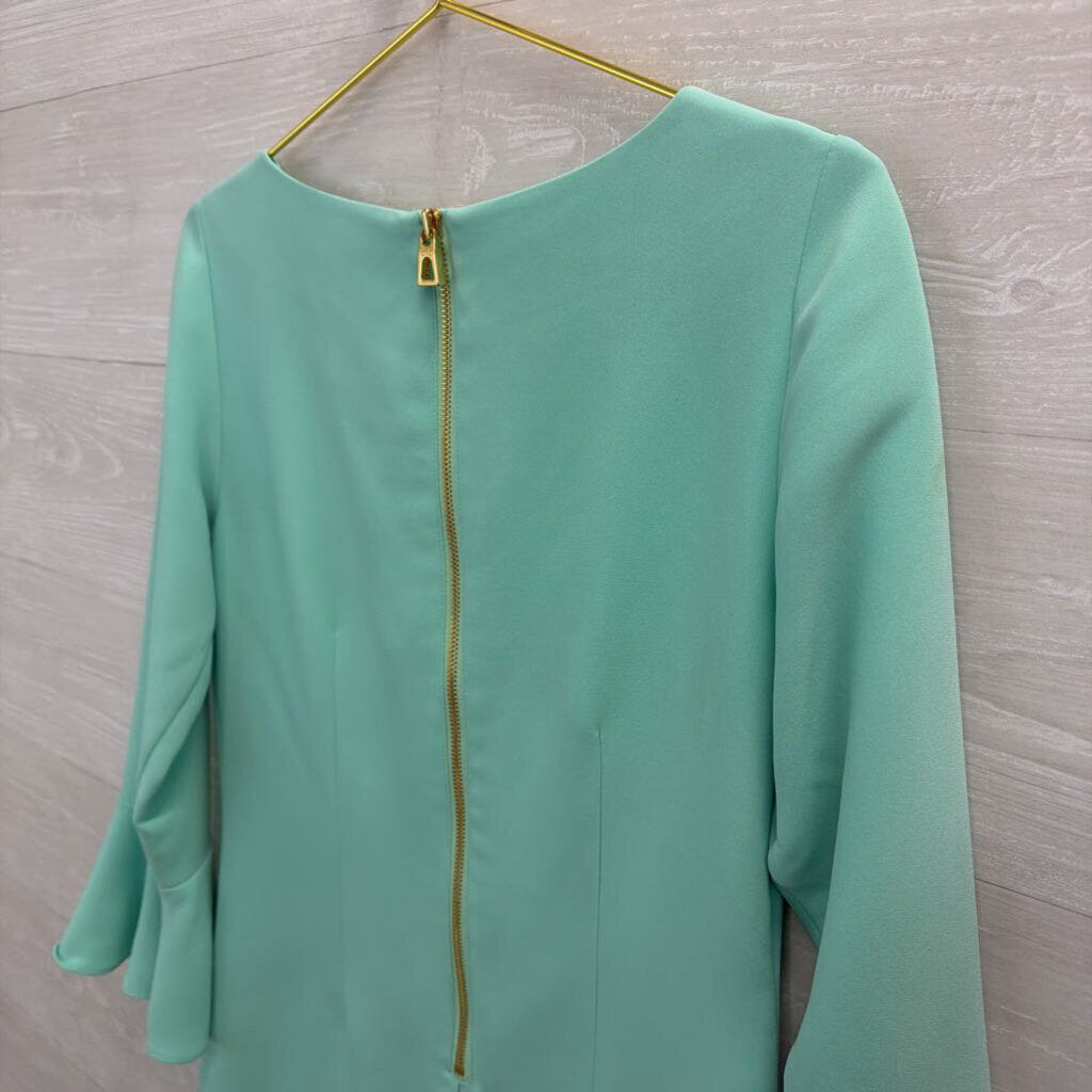 Sail to Sable Mint Long Sleeve Ruffle Trim Dress 6