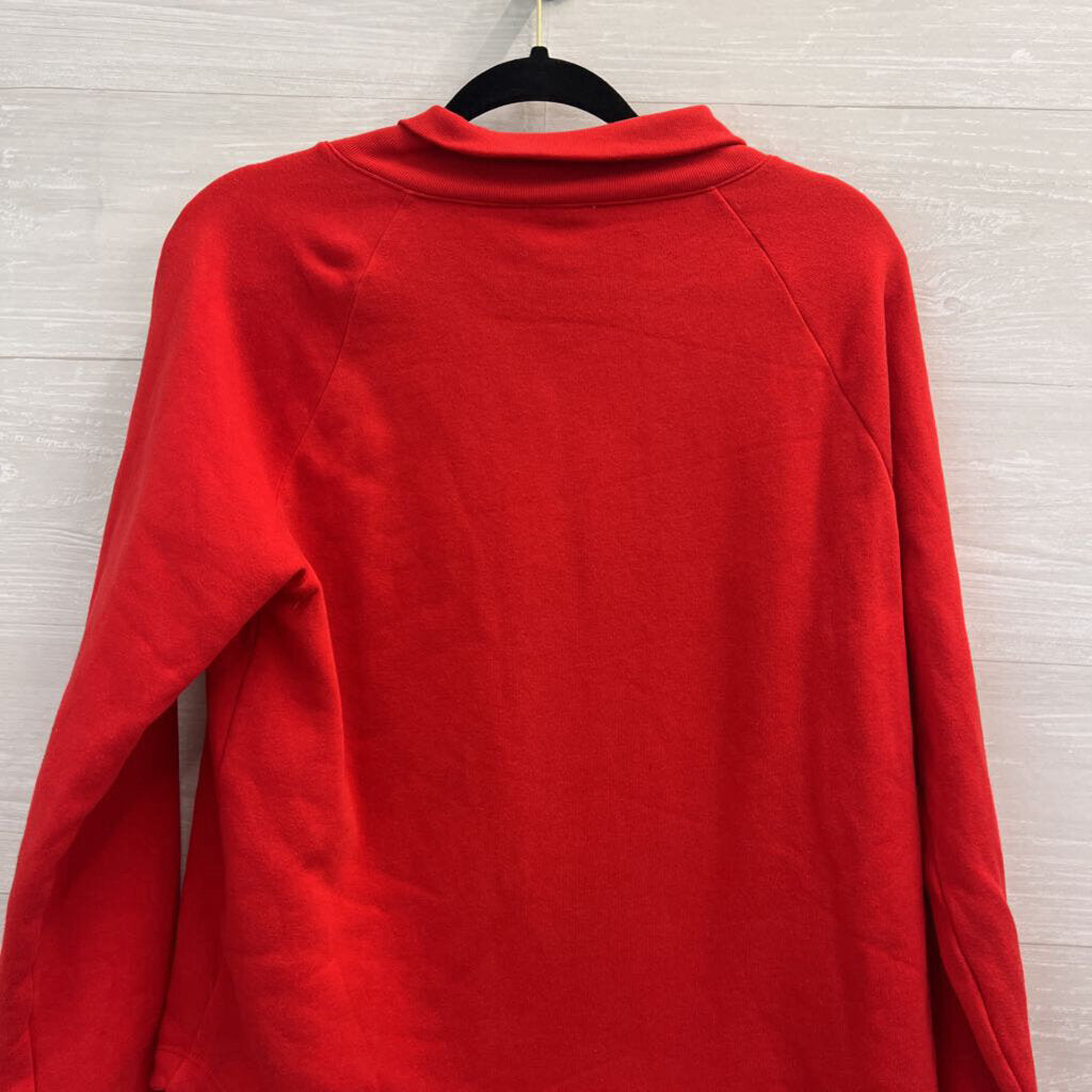 J Crew Soft Red Plaid/ Button Detail Long Sleeve Top Medium