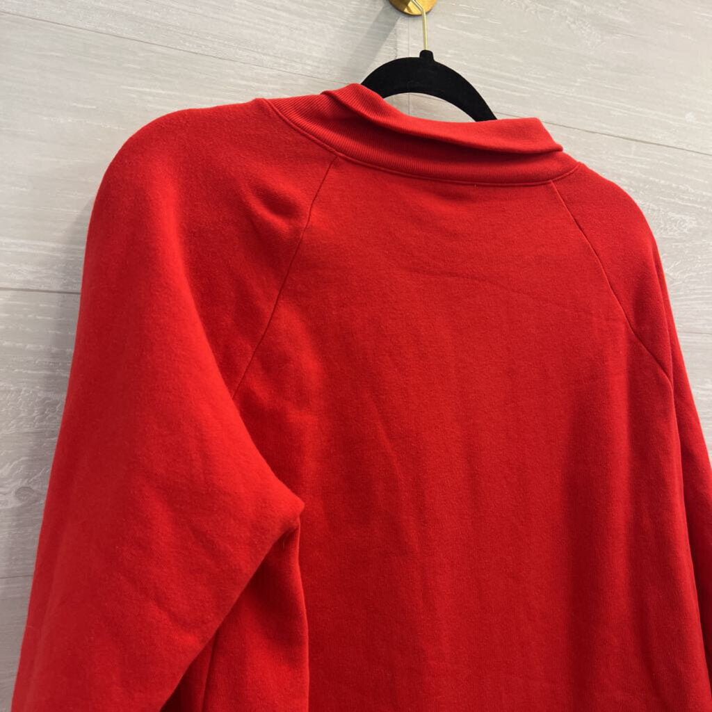 J Crew Soft Red Plaid/ Button Detail Long Sleeve Top Medium