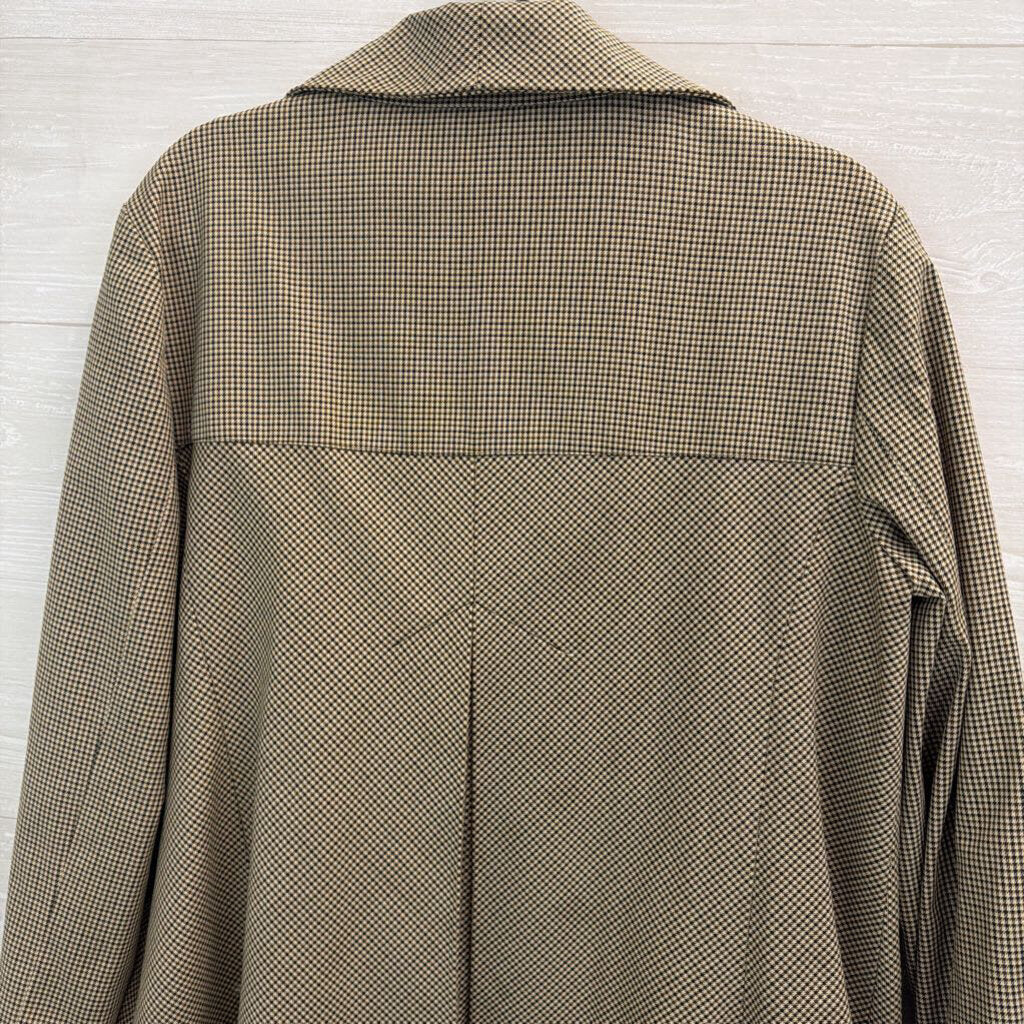 Anne Klein Brown Houndstooth Long Jacket 14