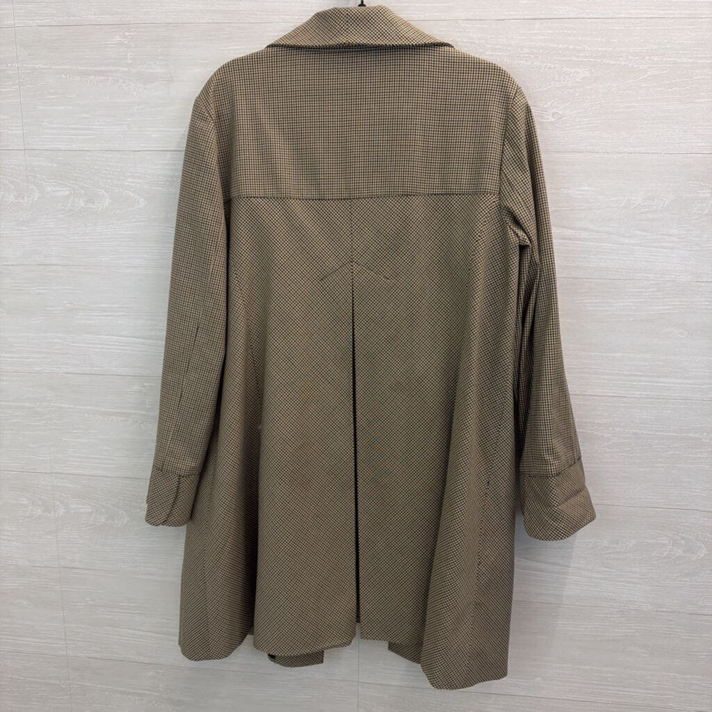 Anne Klein Brown Houndstooth Long Jacket 14