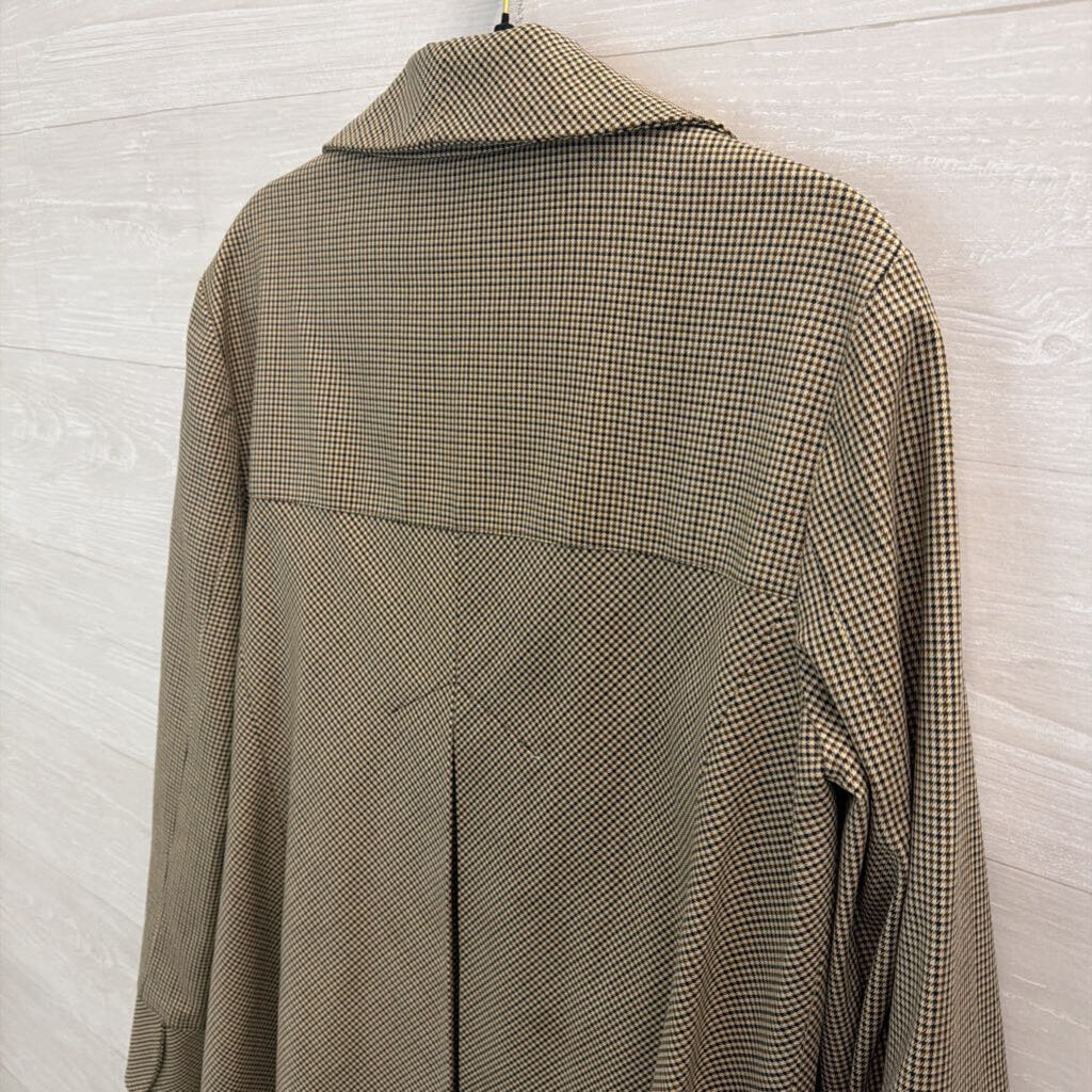 Anne Klein Brown Houndstooth Long Jacket 14