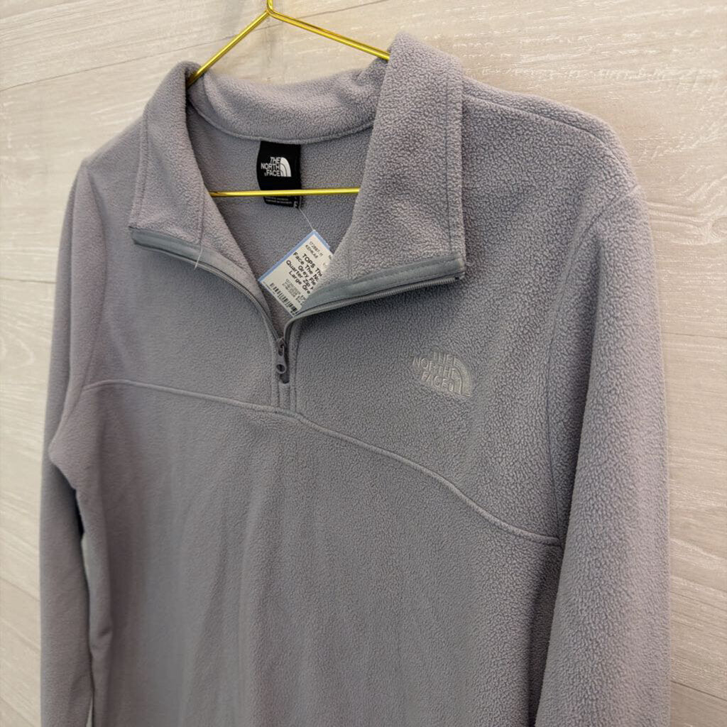 The North Face Grey Fleece Quarter Zip Pullover Large