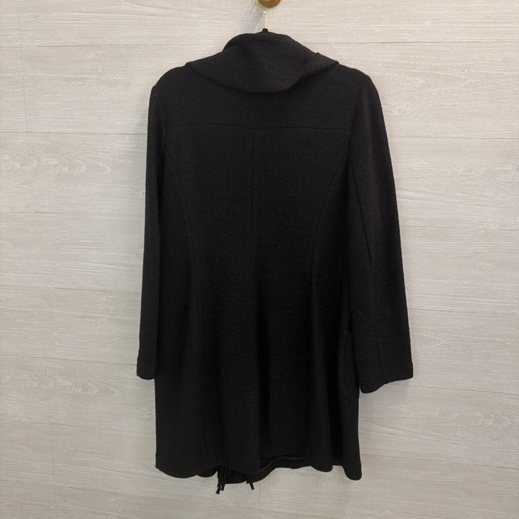 Chicos Black Fringe Trim Double Breasted Jacket 1