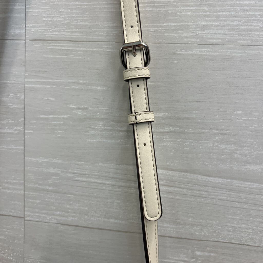 Calvin Klein Cream Logo Orchid Print Crossbody Purse