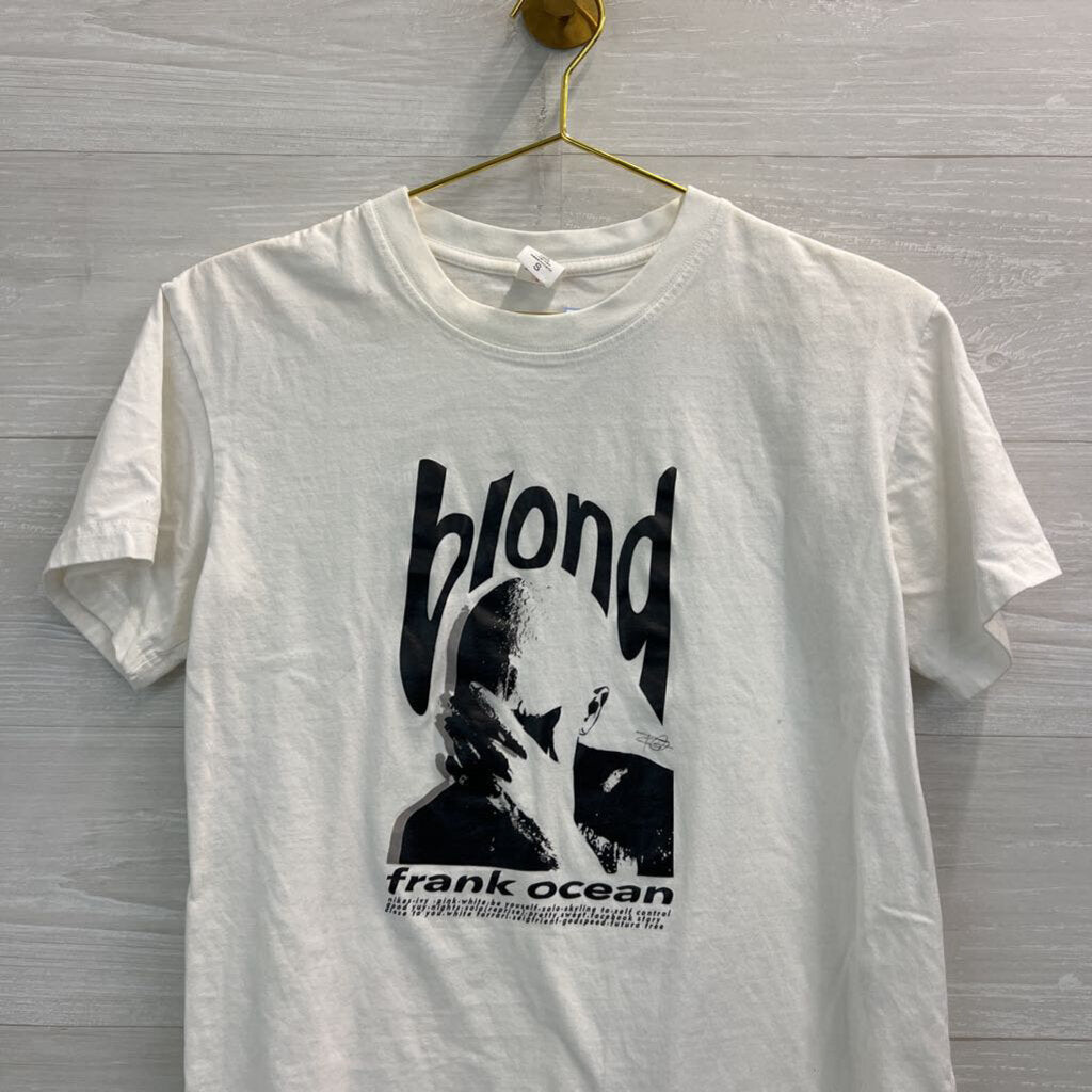 White/ Black Franck Ocean Blond Short Sleeve Graphic Tee Small