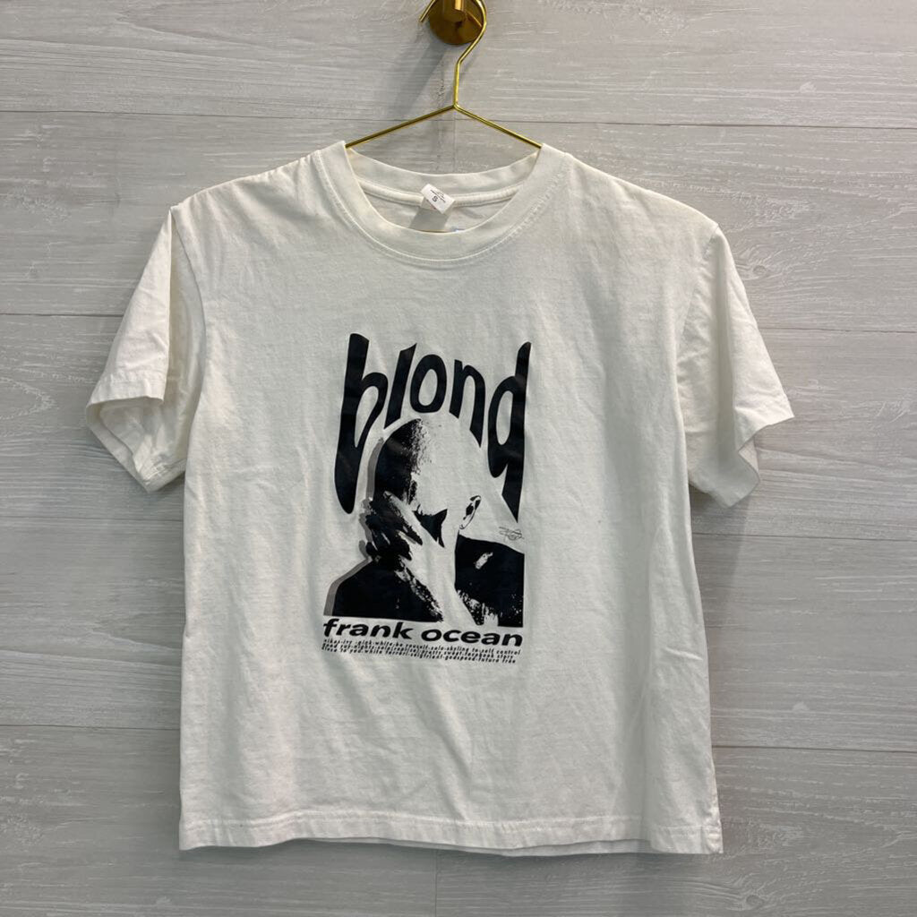 White/ Black Franck Ocean Blond Short Sleeve Graphic Tee Small