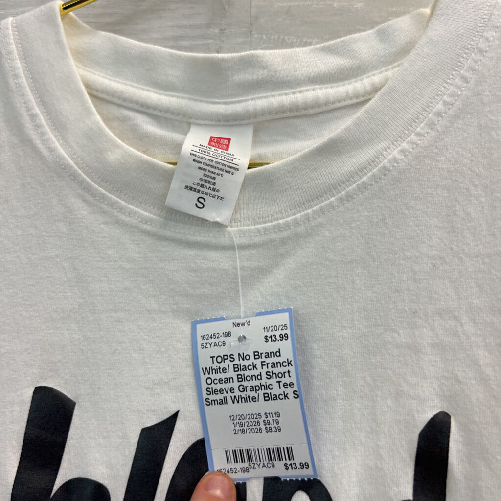 White/ Black Franck Ocean Blond Short Sleeve Graphic Tee Small