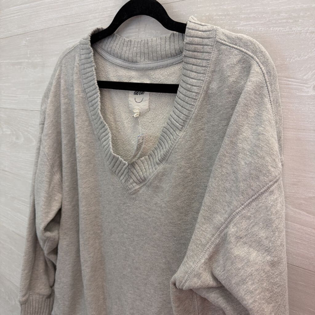 Aerie Grey V Neck Long Sleeve Pullover Small