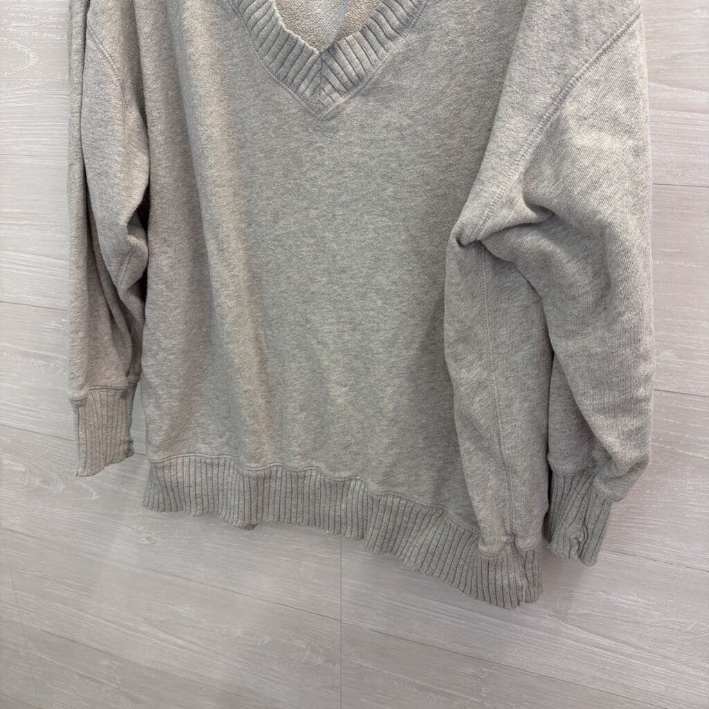 Aerie Grey V Neck Long Sleeve Pullover Small