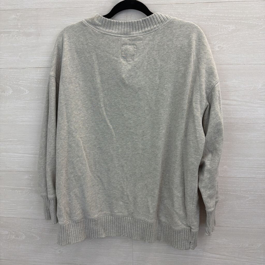 Aerie Grey V Neck Long Sleeve Pullover Small