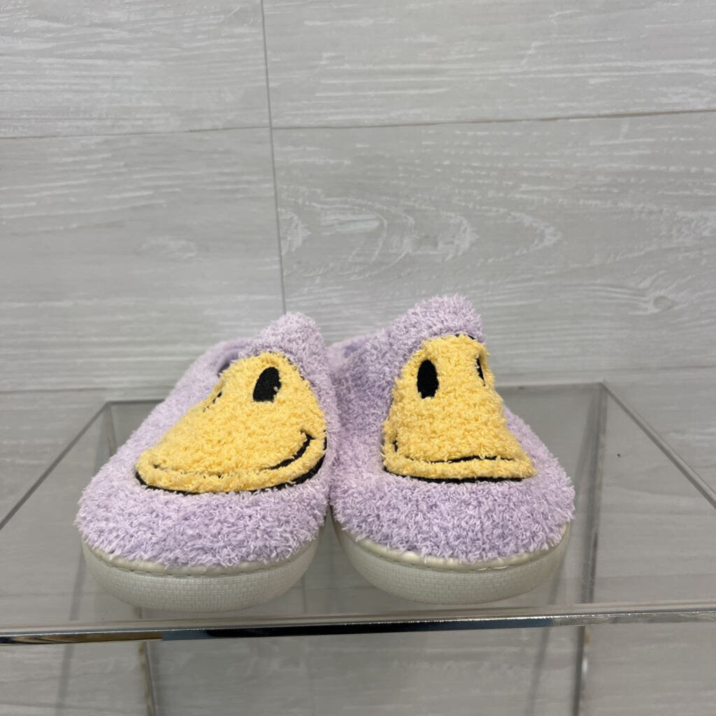 Luna Mellow Purple/ Yellow Smiley Face Slippers Medium