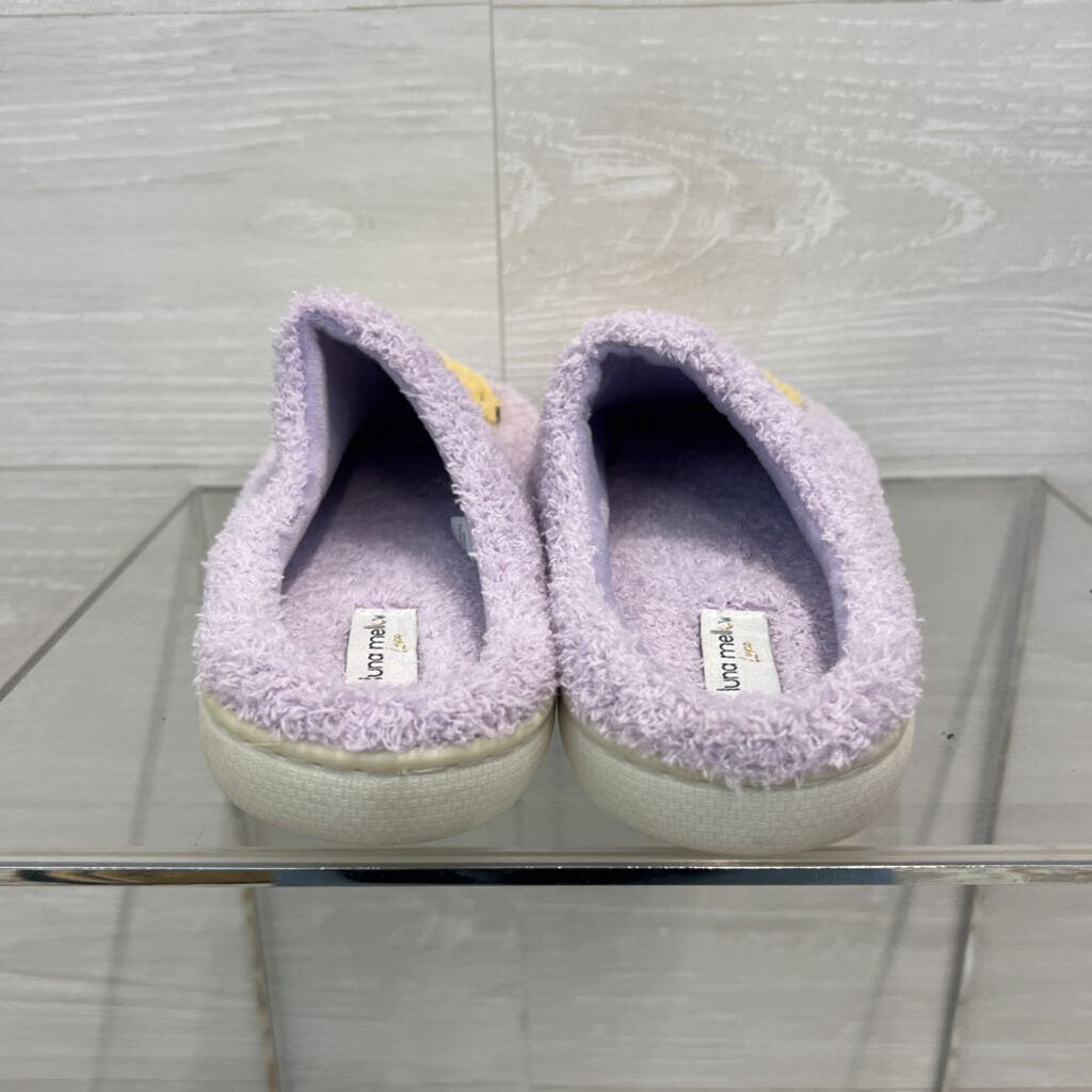 Luna Mellow Purple/ Yellow Smiley Face Slippers Medium