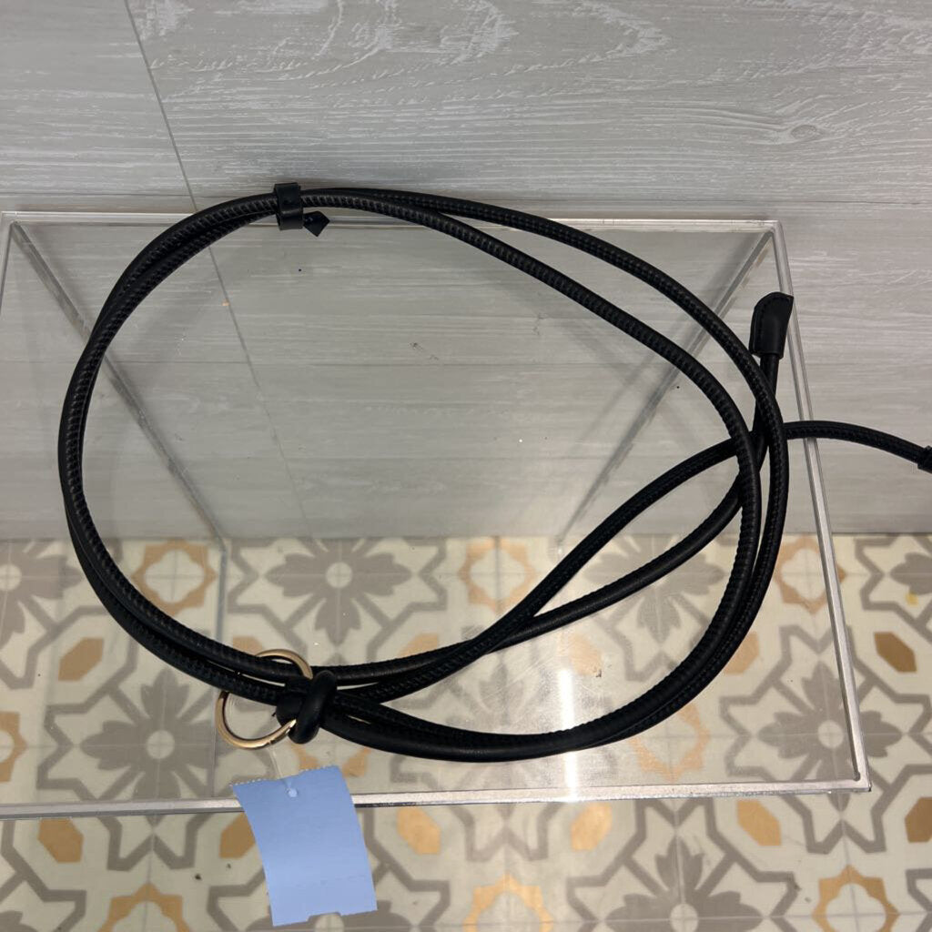 H and M Black Double Leather Cord Wrap Belt Medium