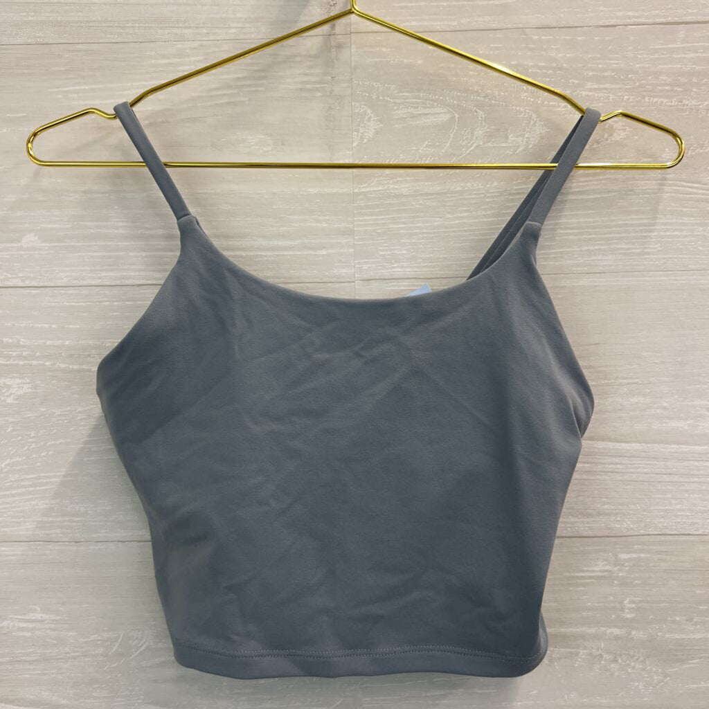 Blue Cropped Athletic Tank Top Medium