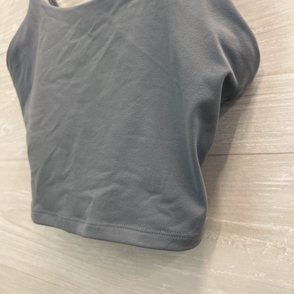 Blue Cropped Athletic Tank Top Medium