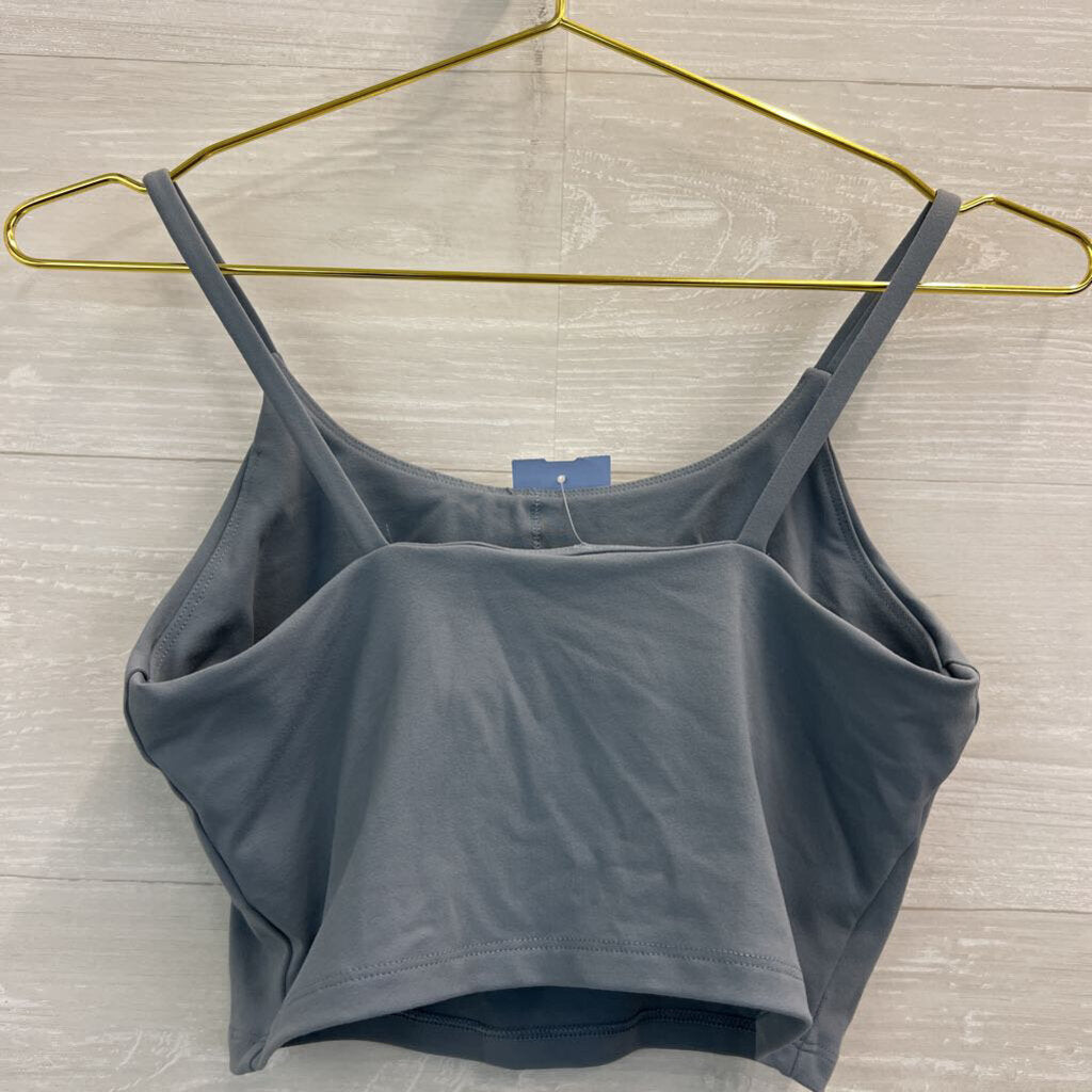 Blue Cropped Athletic Tank Top Medium