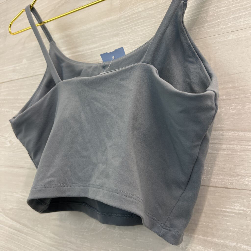Blue Cropped Athletic Tank Top Medium