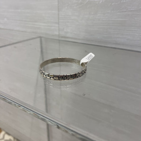 Pebbled Silver Toned Bangle Bracelet