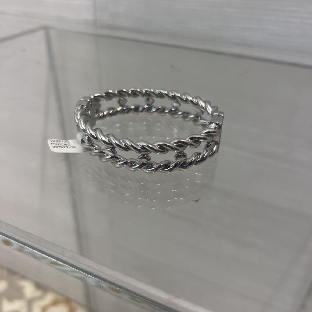 Silver Toned Rope Bracelet