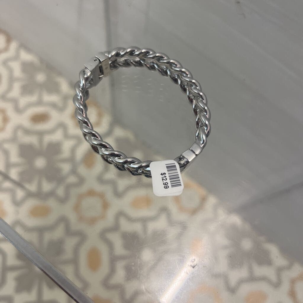 Silver Toned Rope Bracelet