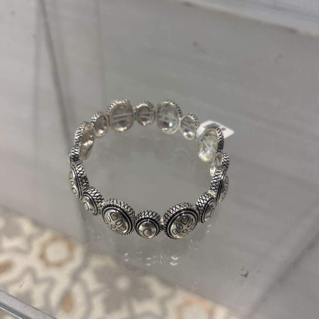 Silver Toned Stretch Bracelet