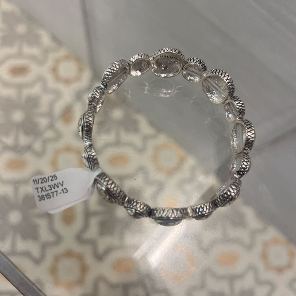 Silver Toned Stretch Bracelet