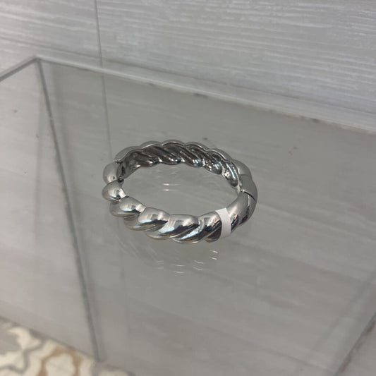Silver Toned Rope Twist Bangle