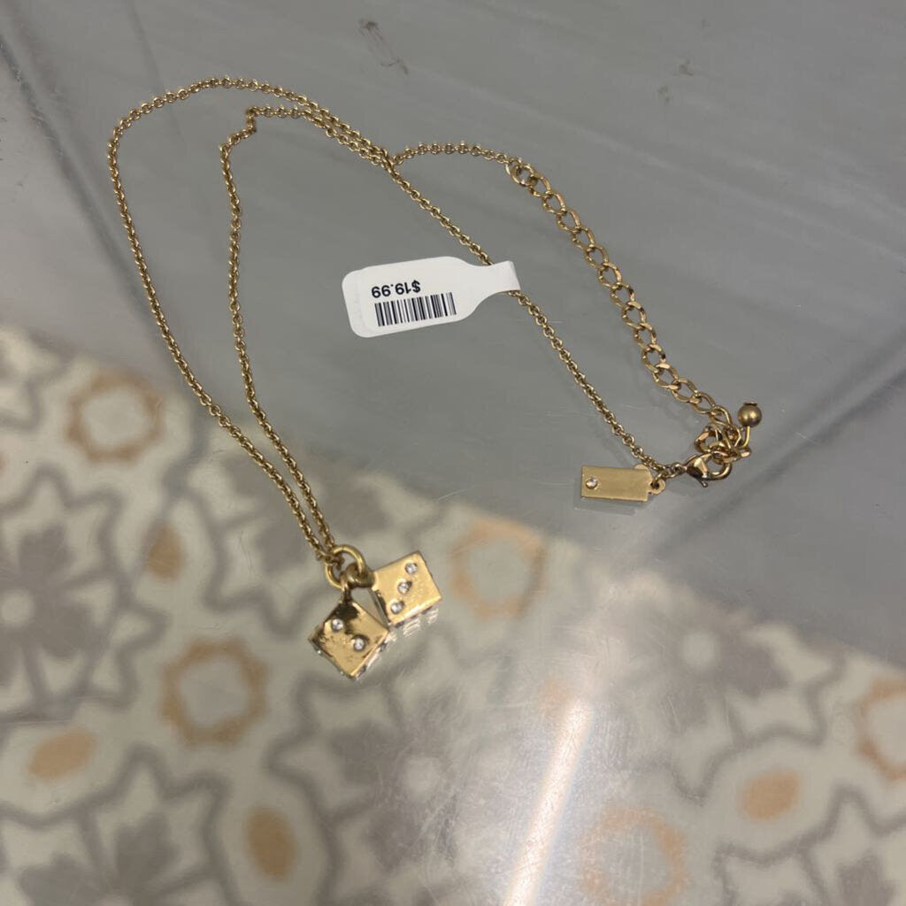 Kate Spade Gold Toned Dice Necklace