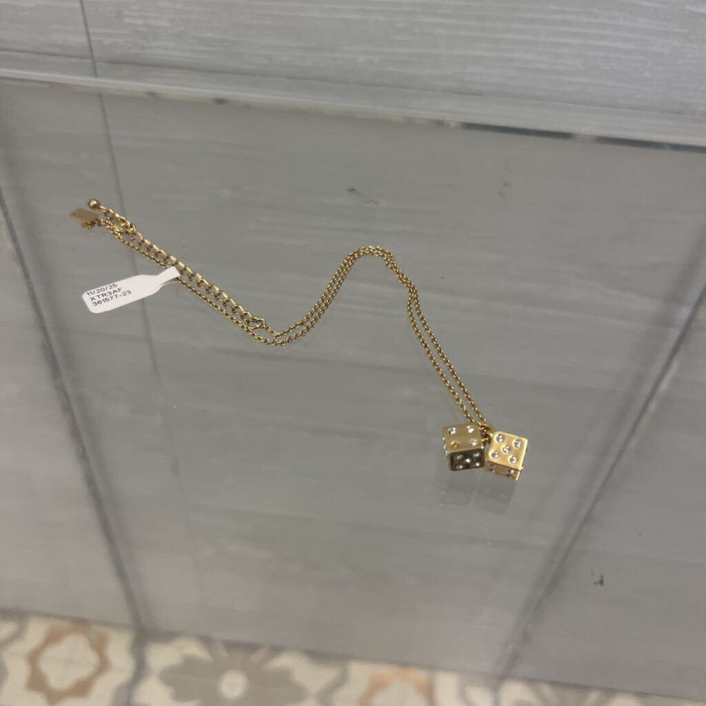 Kate Spade Gold Toned Dice Necklace