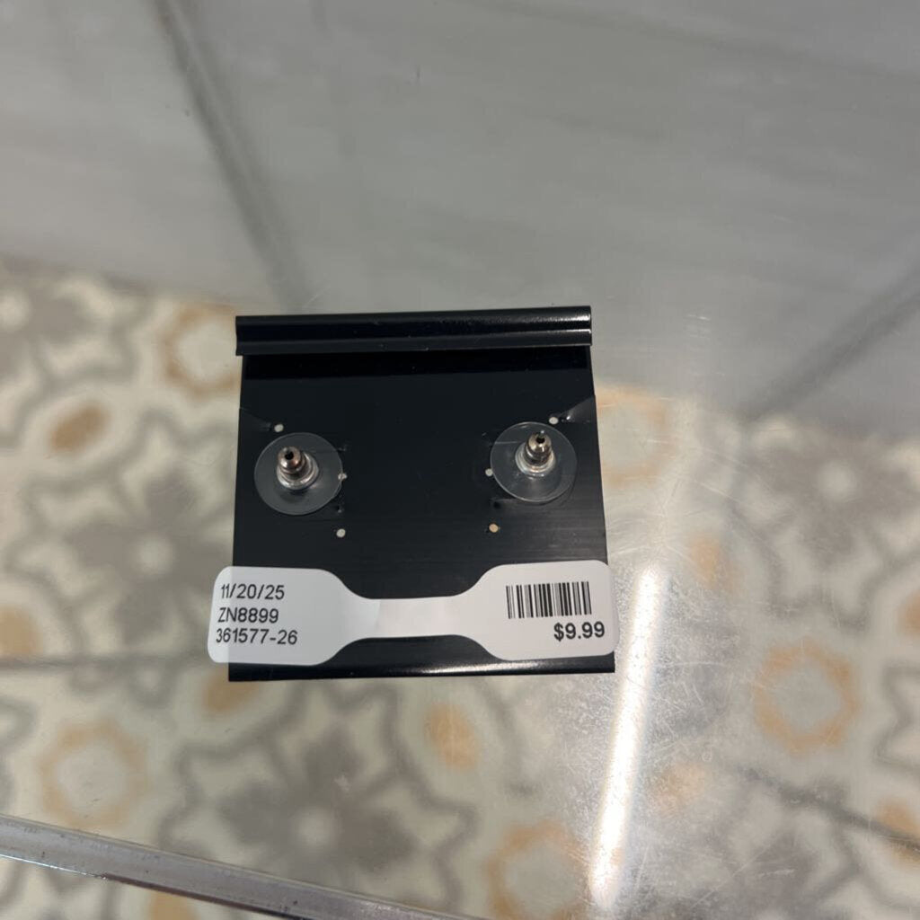 Silver Toned Small Stud Earrings