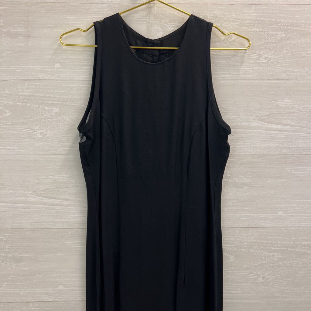 Vintage All That Jazz Black Sheer Top Bow Detail Maxi Dress 7/8