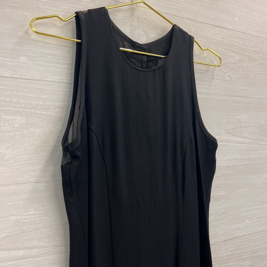 Vintage All That Jazz Black Sheer Top Bow Detail Maxi Dress 7/8