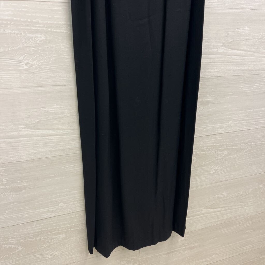 Vintage All That Jazz Black Sheer Top Bow Detail Maxi Dress 7/8