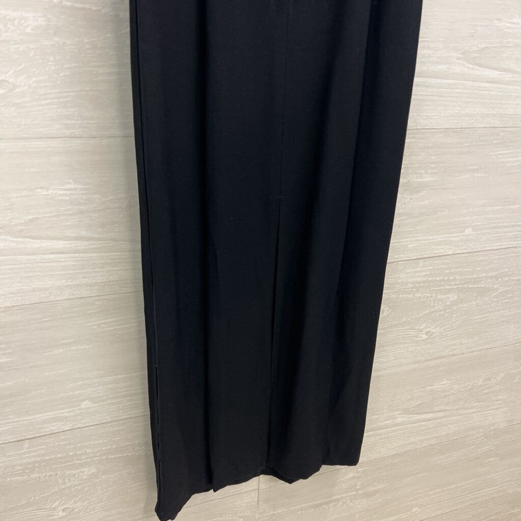 Vintage All That Jazz Black Sheer Top Bow Detail Maxi Dress 7/8