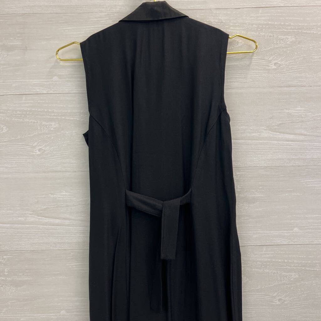 Vintage Breakin Loose Black Button Front Sleeveless Maxi Dress 5/6