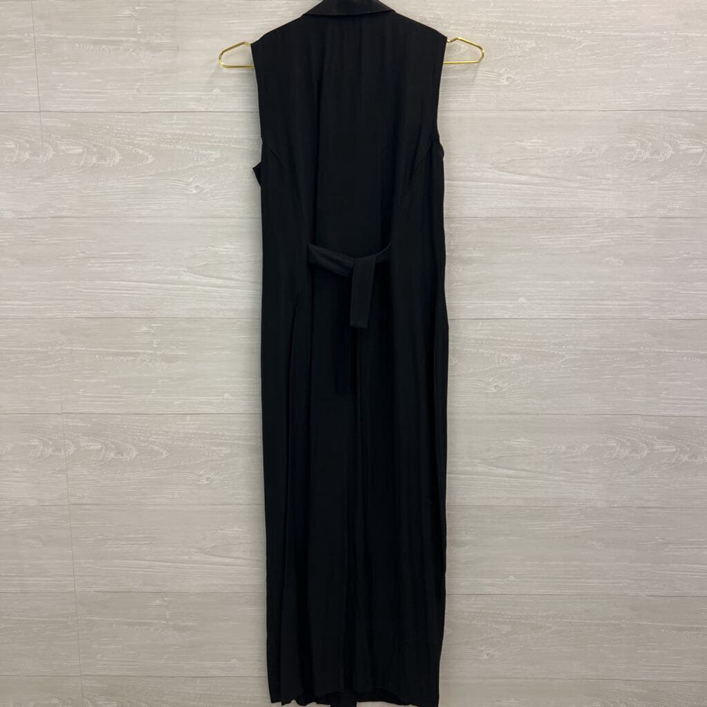 Vintage Breakin Loose Black Button Front Sleeveless Maxi Dress 5/6