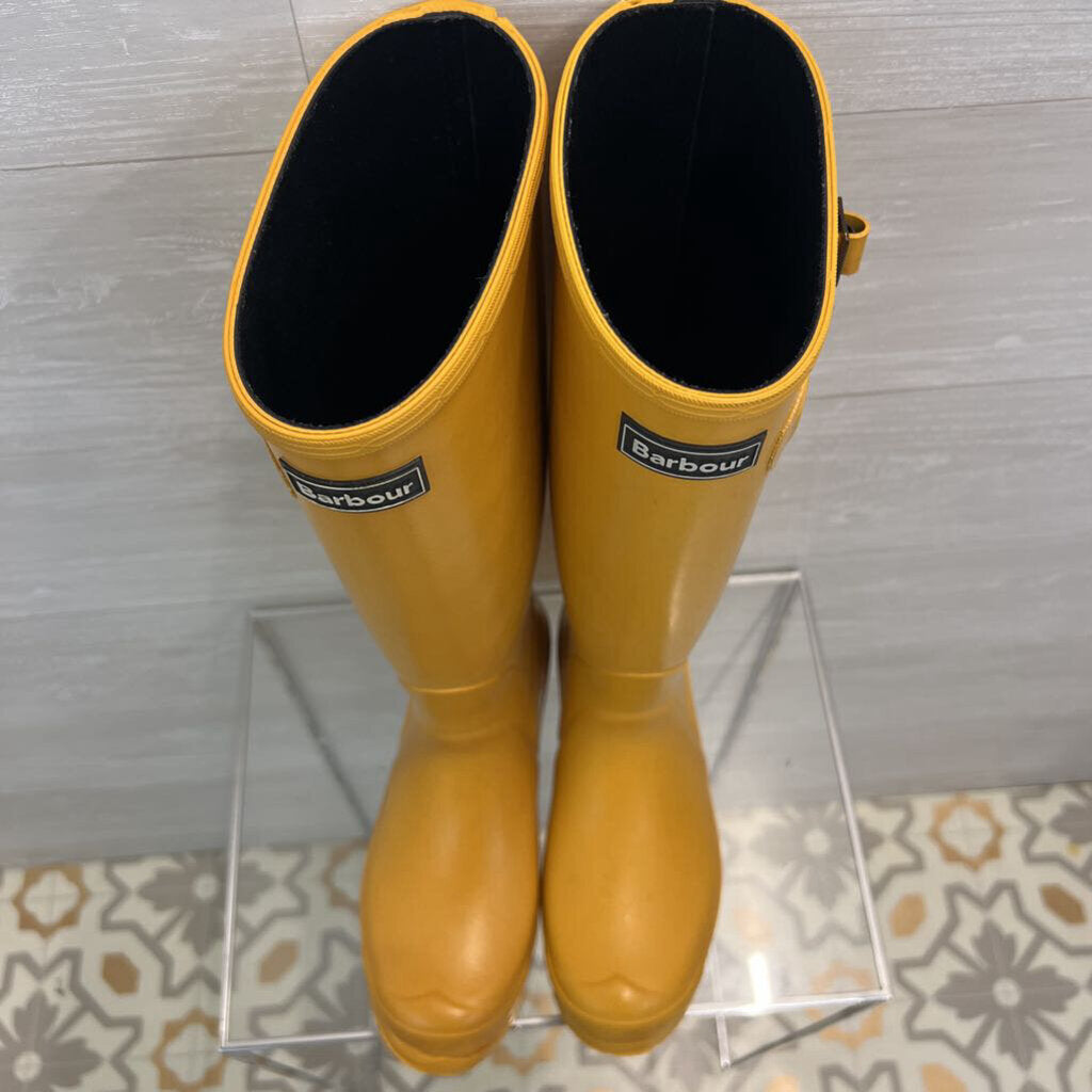 Barbour Yellow Wellington Boots 7