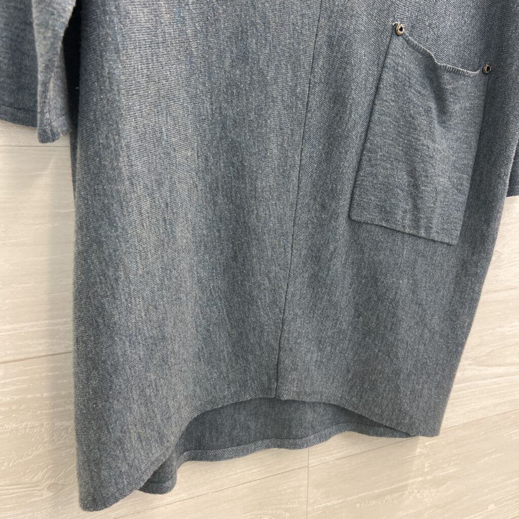 Kerisma Blue Knit V Neck Slounchy Long Sleeve Top Small/ Medium