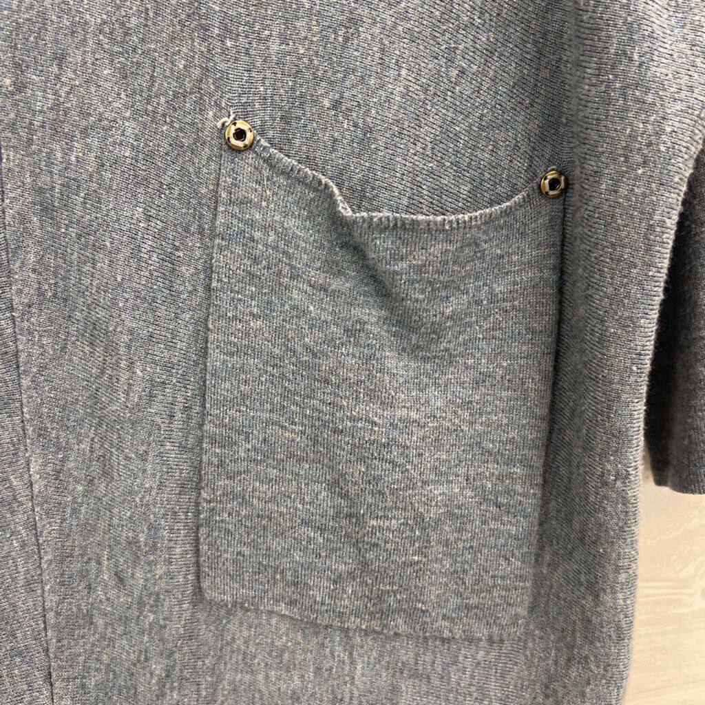 Kerisma Blue Knit V Neck Slounchy Long Sleeve Top Small/ Medium