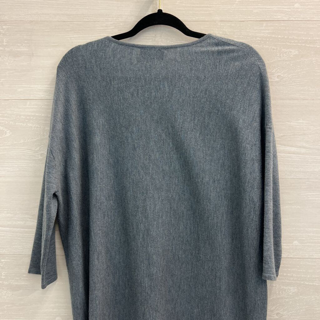 Kerisma Blue Knit V Neck Slounchy Long Sleeve Top Small/ Medium