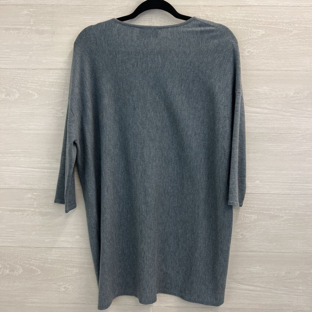 Kerisma Blue Knit V Neck Slounchy Long Sleeve Top Small/ Medium