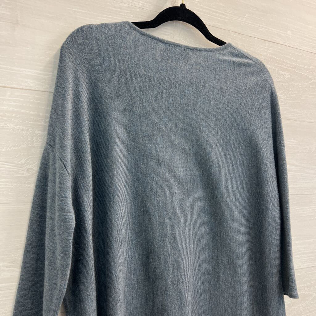 Kerisma Blue Knit V Neck Slounchy Long Sleeve Top Small/ Medium