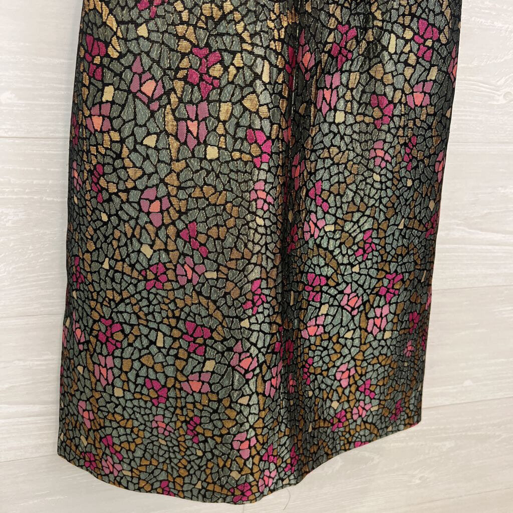 David Meister Black/ Multi Metallic Print Halter Neck Dress 4