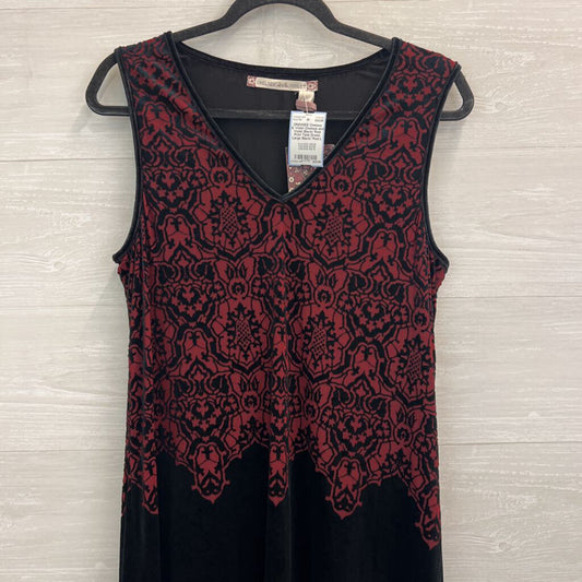 Chelsea and Violet Black/ Red Print Tank Dress Large