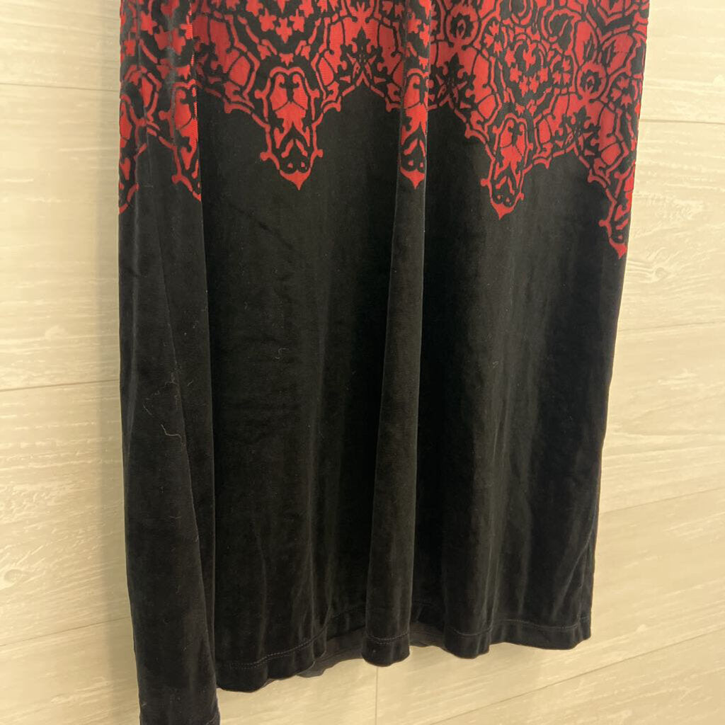 Chelsea and Violet Black/ Red Print Tank Dress Large