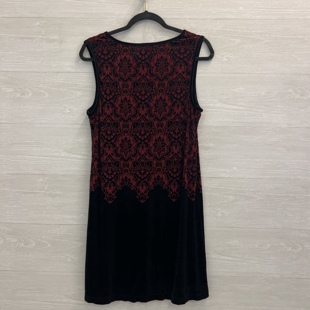Chelsea and Violet Black/ Red Print Tank Dress Large