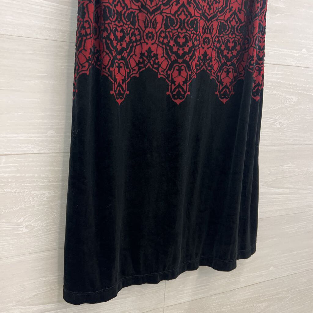 Chelsea and Violet Black/ Red Print Tank Dress Large